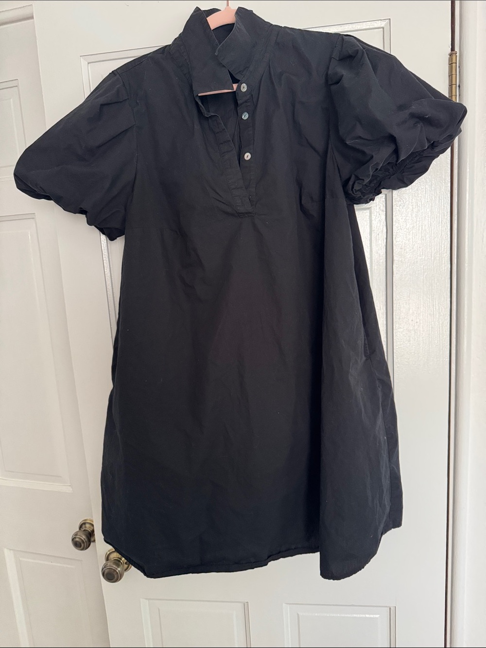MSK Black Puff Sleeve Mini Shirt Dress